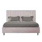 سرير من الألياف الدقيقة مقاس 160×200 سم بخطوط عمودية متناظرة، صنع في إيطاليا - قفاز Viadurini