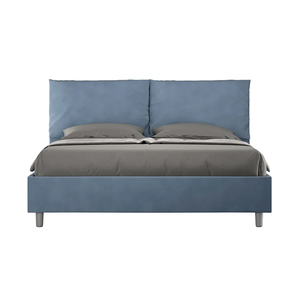 لوح رأس سرير مقاس 160×200 سم مع وسائد من الألياف الدقيقة، صنع في إيطاليا - أولمبيكس Viadurini