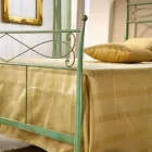 Single bed and a half Gabriella green iron beaten copper Viadurini