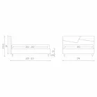 سرير بحاوية مزدوجة مُنجّد بجلد صناعي، صنع في إيطاليا - راجينو Viadurini