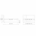 سرير مزدوج بحاوية من الجلد البيئي ثنائي اللون، صنع في إيطاليا - ياسمين Viadurini