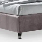 سرير مزدوج ١٦٠×١٩٠ مع وسادتين ناعمتين مع كشكشة محيطية - إرنستا Viadurini