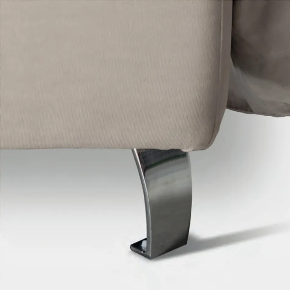 سرير مزدوج 160×190 مع وسادتين ناعمتين في لوح الرأس - ترامونتي Viadurini