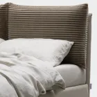 سرير مزدوج 160×190 مع وسادتين ناعمتين في لوح الرأس - ترامونتي Viadurini