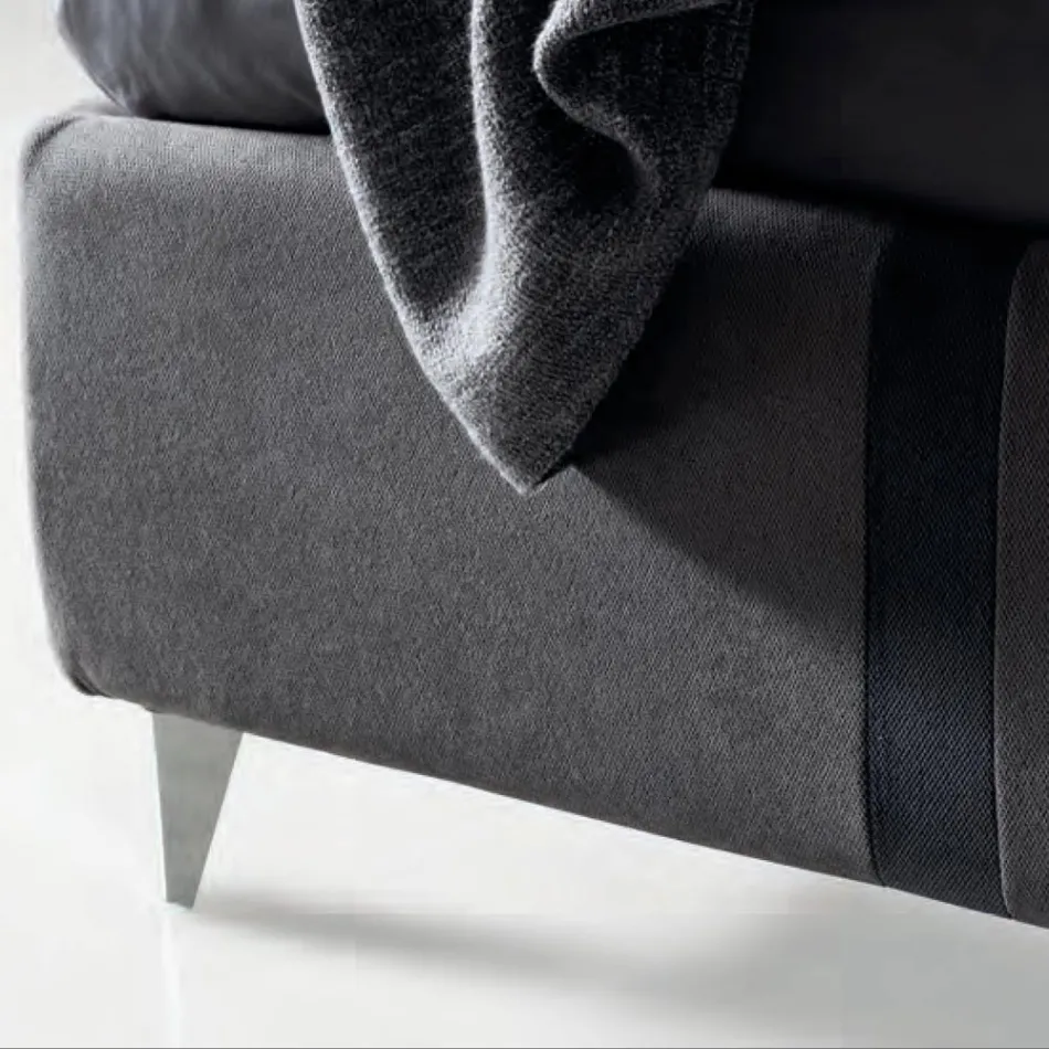 سرير مزدوج ١٦٠×١٩٠ مع خطين عموديين ومتوازيين بلونين - باولو Viadurini