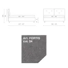 سرير مزدوج ١٦٠×١٩٠ مع أزرار مزخرفة في الوسائد - رايز Viadurini