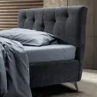 سرير مزدوج ١٦٠×١٩٠ مع حبال منقوشة عموديًا - قناع Viadurini