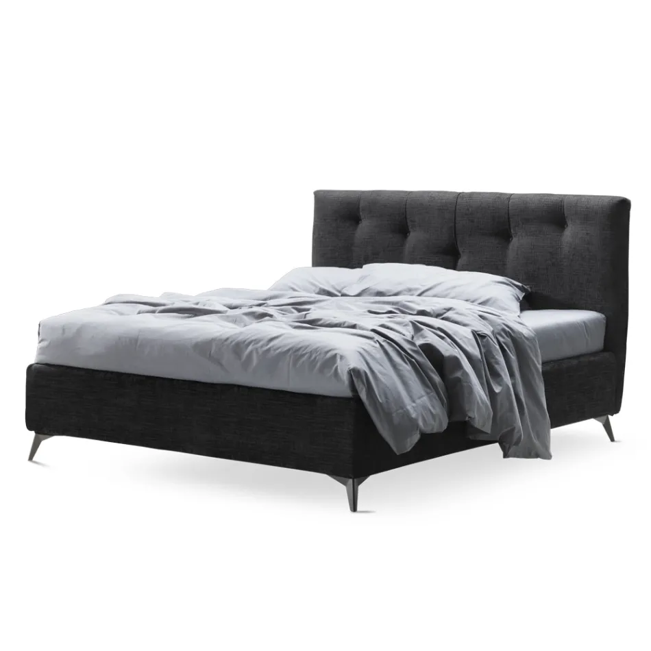 سرير مزدوج ١٦٠×١٩٠ مع حبال منقوشة عموديًا - قناع Viadurini