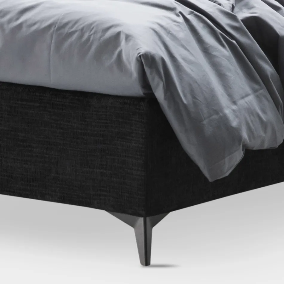 سرير مزدوج ١٦٠×١٩٠ مع حبال منقوشة عموديًا - قناع Viadurini