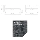 سرير مزدوج ١٦٠×١٩٠ مع حبال منقوشة عموديًا - قناع Viadurini