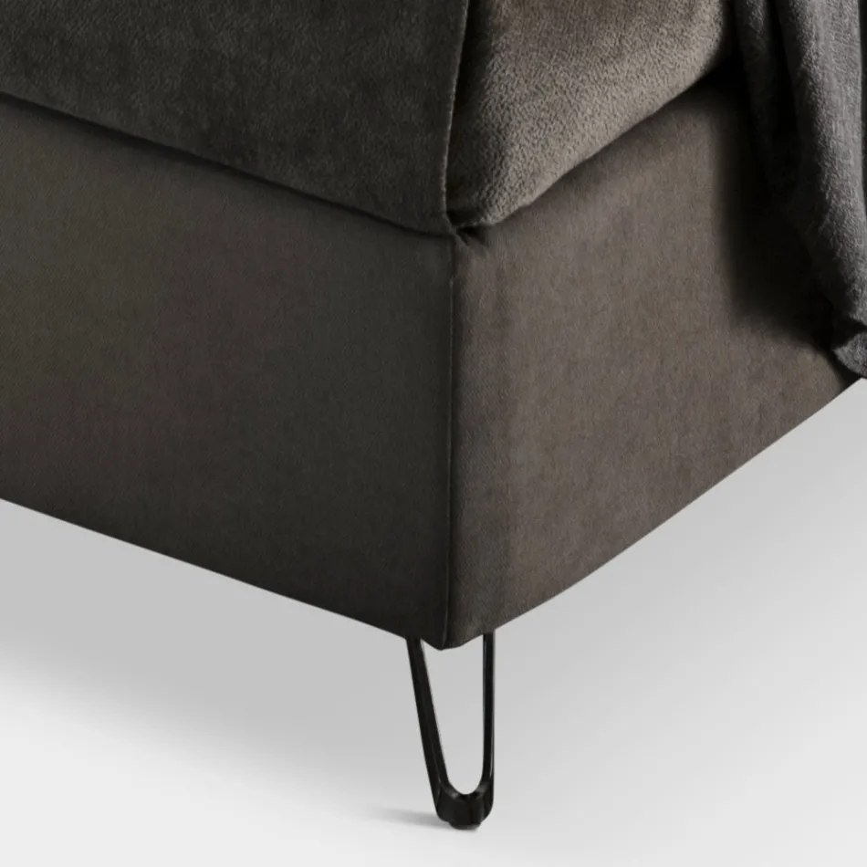 سرير مزدوج ١٦٠×١٩٠ مع حشوة وأشرطة رأسية - نايس Viadurini