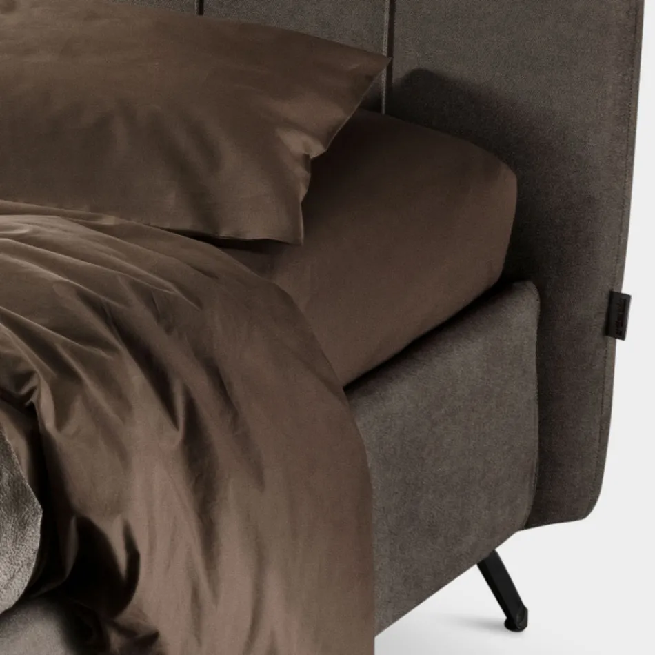 سرير مزدوج ١٦٠×١٩٠ مع حشوة وأشرطة رأسية - نايس Viadurini