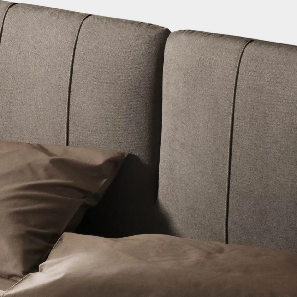 سرير مزدوج ١٦٠×١٩٠ مع حشوة وأشرطة رأسية - نايس Viadurini