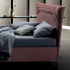 سرير مزدوج ١٦٠×١٩٠ بخطوط منحنية وشريط مبطن مزدوج - Gioie Viadurini