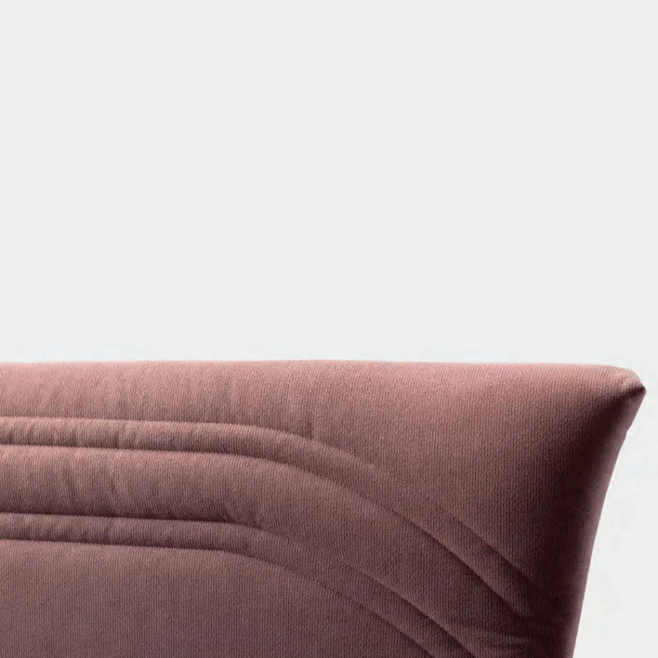 سرير مزدوج ١٦٠×١٩٠ بخطوط منحنية وشريط مبطن مزدوج - Gioie Viadurini