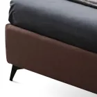 سرير مزدوج ١٦٠×١٩٠ بخطوط منحنية وشريط مبطن مزدوج - Gioie Viadurini