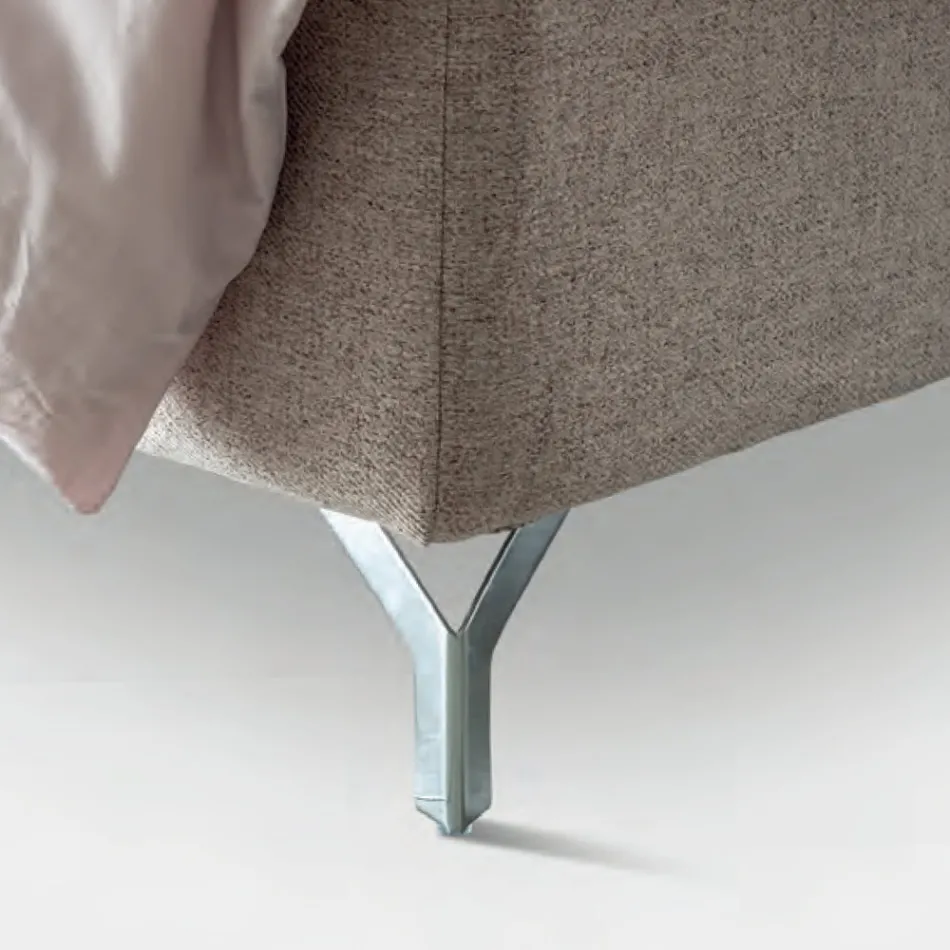 سرير مزدوج 160×190 مع لوح رأسي محيطي وأزرار - راحة Viadurini