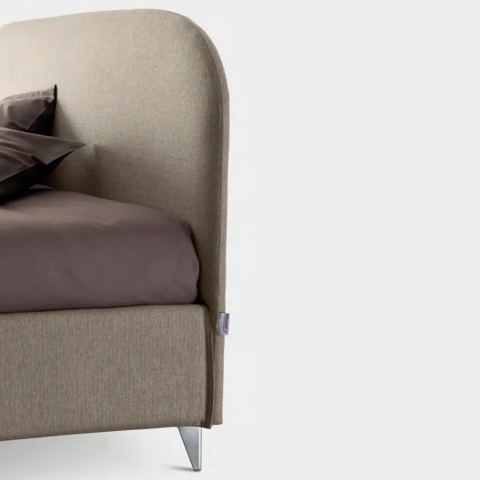 سرير مزدوج ١٦٠×١٩٠ مع لوح رأسي منحني، صنع في إيطاليا - أورينتي Viadurini