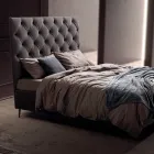 سرير مزدوج ١٦٠×١٩٠ مع لوح رأس مرتفع ومبطن، صنع في إيطاليا - سالي Viadurini