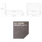 سرير مزدوج ١٦٠×١٩٠ مع لوح رأس مرتفع ومبطن، صنع في إيطاليا - سالي Viadurini