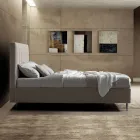 سرير مزدوج ١٦٠×١٩٠ مع خياطة وأشرطة عمودية عريضة - ماجان Viadurini