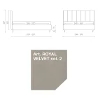 سرير مزدوج ١٦٠×١٩٠ مع خياطة وأشرطة عمودية عريضة - ماجان Viadurini