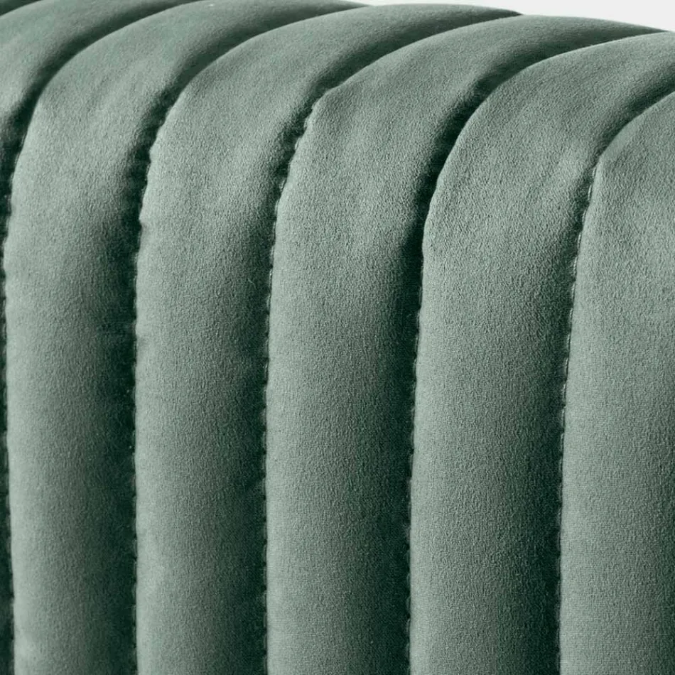 سرير مزدوج ١٦٠×١٩٠ سم مع خياطة متعددة الخطوط وأشرطة ضيقة - ميدوس Viadurini