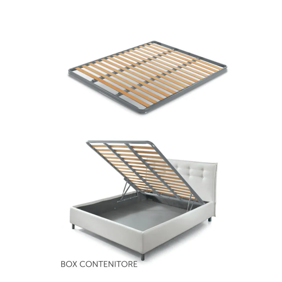 سرير مزدوج ١٦٠×١٩٠ سم مع خياطة متعددة الخطوط وأشرطة ضيقة - ميدوس Viadurini