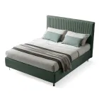 سرير مزدوج ١٦٠×١٩٠ سم مع خياطة متعددة الخطوط وأشرطة ضيقة - ميدوس Viadurini