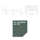 سرير مزدوج ١٦٠×١٩٠ سم مع خياطة متعددة الخطوط وأشرطة ضيقة - ميدوس Viadurini