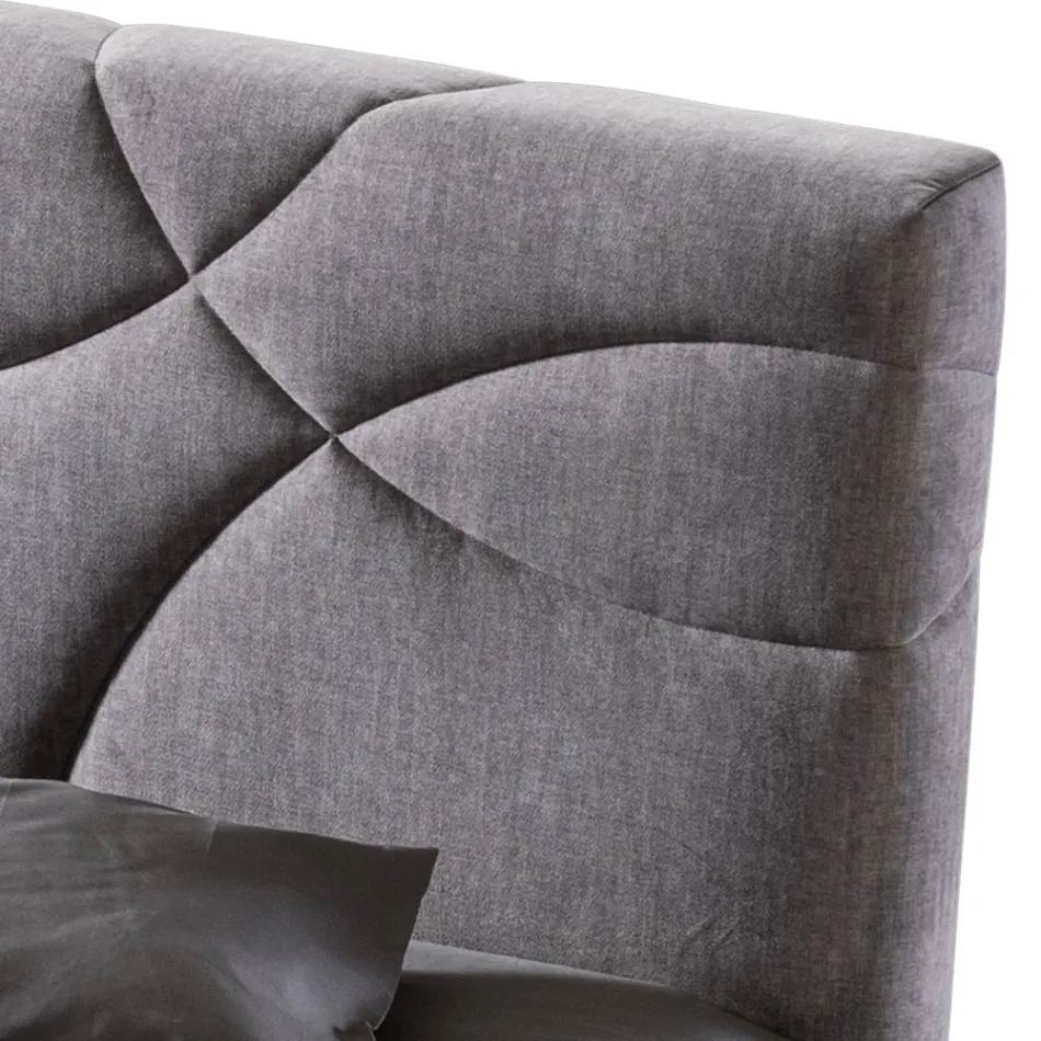 سرير مزدوج ١٦٠×١٩٠ مع خياطة منحنيات متقاطعة - دوار الشمس Viadurini