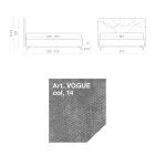 سرير مزدوج ١٦٠×١٩٠ مع خياطة منحنيات متقاطعة - دوار الشمس Viadurini