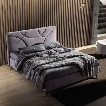 سرير مزدوج ١٦٠×١٩٠ مع خياطة منحنيات متقاطعة - دوار الشمس Viadurini