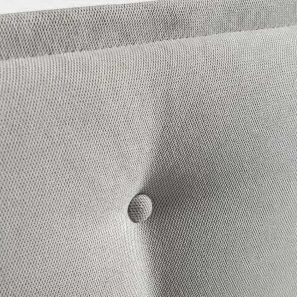 سرير مزدوج من القماش مقاس 160×190 سم مع لوح أمامي وأزرار، صنع في إيطاليا - دريمز Viadurini