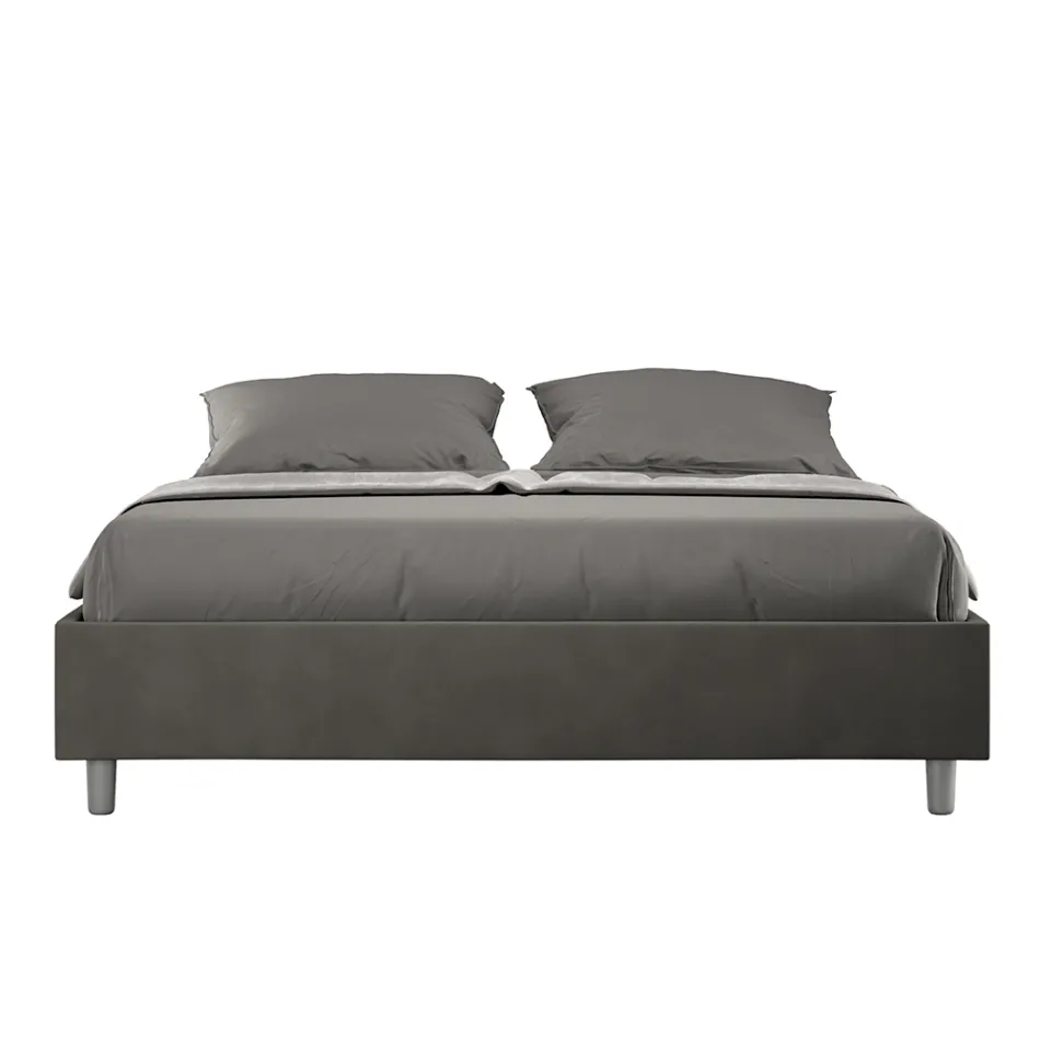 سرير مزدوج 160×200 سم مغطى بألياف دقيقة، صنع في إيطاليا - رياضي Viadurini