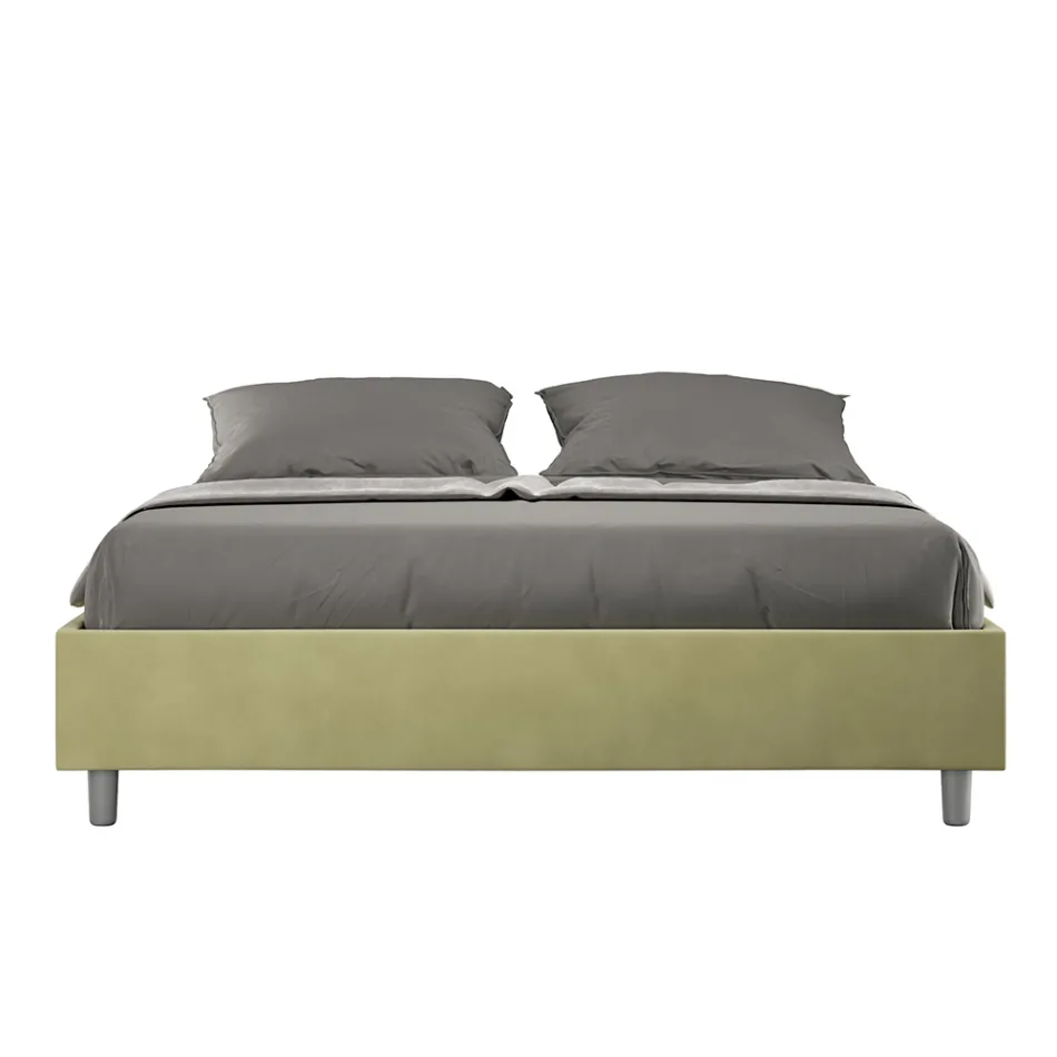 سرير مزدوج 160×200 سم مغطى بألياف دقيقة، صنع في إيطاليا - رياضي Viadurini