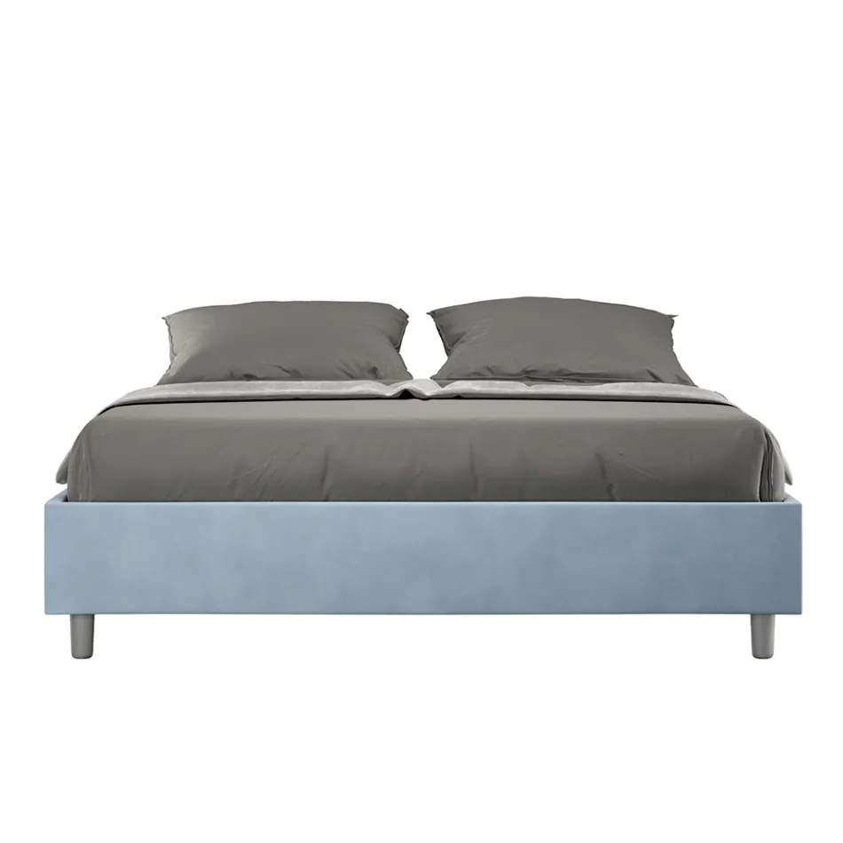 سرير مزدوج 160×200 سم مغطى بألياف دقيقة، صنع في إيطاليا - رياضي Viadurini