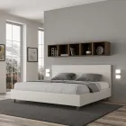 سرير مزدوج 200×200 سم مع لوح أمامي من الجلد الصناعي، صنع في إيطاليا - بالوني Viadurini