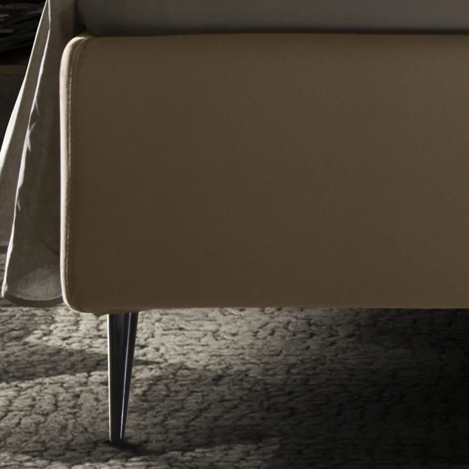 سرير مزدوج مع صندوق تخزين وقاعدة 160 × 190 صنع في إيطاليا - سالي Viadurini