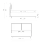 سرير مزدوج مع صندوق تخزين صنع في إيطاليا - إيرنيستا Viadurini