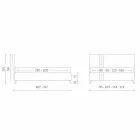 سرير مزدوج مع درج مبطن من الجلد البيئي صنع في إيطاليا - باولو Viadurini