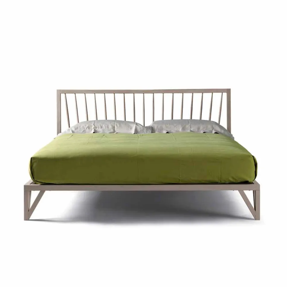 Design double bed 160x200cm with solid Alain walnut base Viadurini