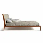Design double bed with leather upholstered headboard Menardo Viadurini