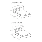 سرير مزدوج بتصميم عصري عالي الجودة ومُنجّد باللون الأزرق أو الرمادي - كينزو Viadurini