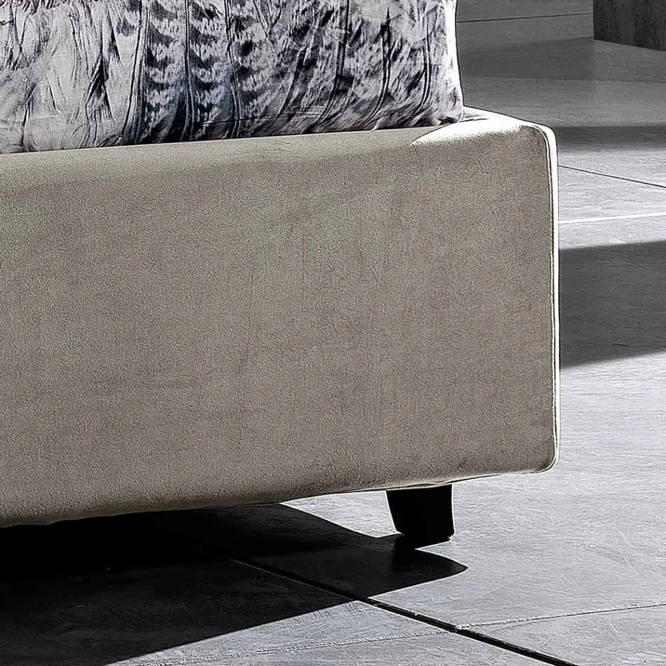 سرير مزدوج بتصميم عصري مع لوح رأسي مطوي أو مبطن - ألانو Viadurini