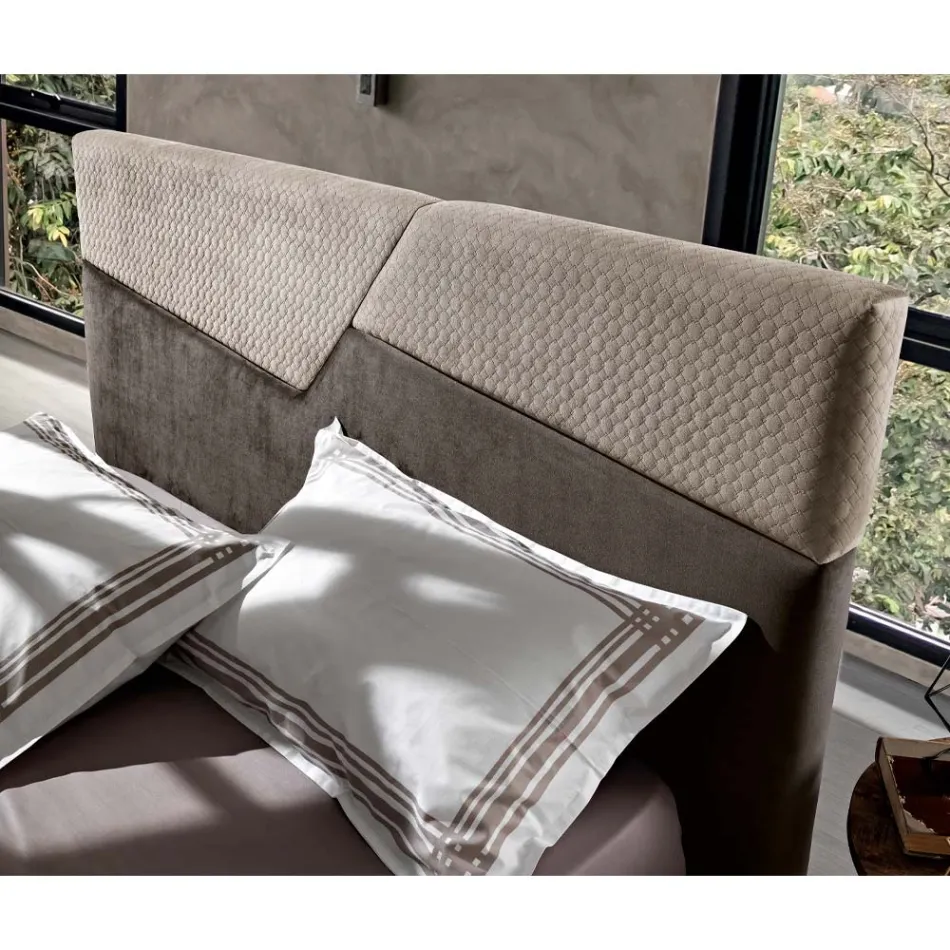 سرير مزدوج بتصميم عصري مع لوح رأسي مطوي أو مبطن - ألانو Viadurini