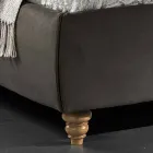 سرير مزدوج مبطن مع صندوق تخزين 160 × 190 / 200 سم ليون Viadurini