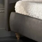 سرير مزدوج مبطن مع صندوق تخزين 160 × 190 / 200 سم ليون Viadurini