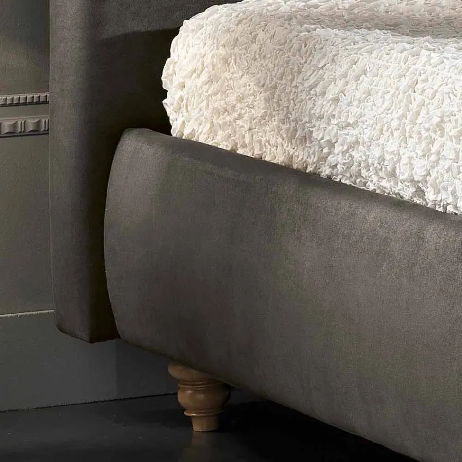 سرير مزدوج مبطن مع صندوق تخزين 160 × 190 / 200 سم ليون Viadurini