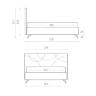 سرير مزدوج مُنجّد مع صندوق تخزين، صنع في إيطاليا - زهرة عباد الشمس Viadurini